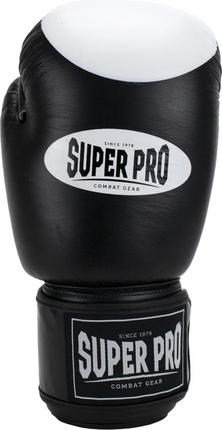 Super Pro Combat Gear Boxer Pro Bokshandschoenen Klittenband Zwart/Wit 12oz