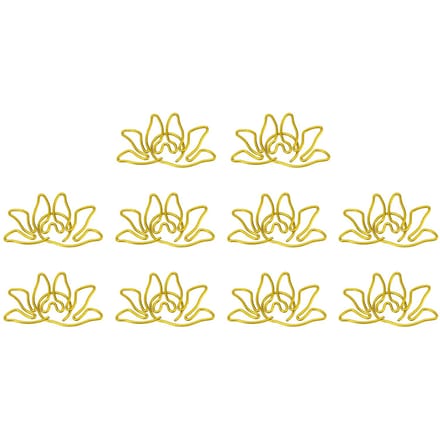 100 stuks Vormige Paperclips Bloemvorm Metaal Draagbare Kantoorklips voor Bestand Classificatie Document yellow