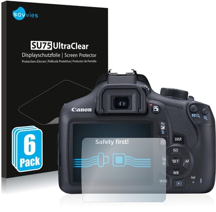 Savvies - Screenprotector voor Canon EOS 1300D - Folie Beschermfolie transparant 6 Stuks