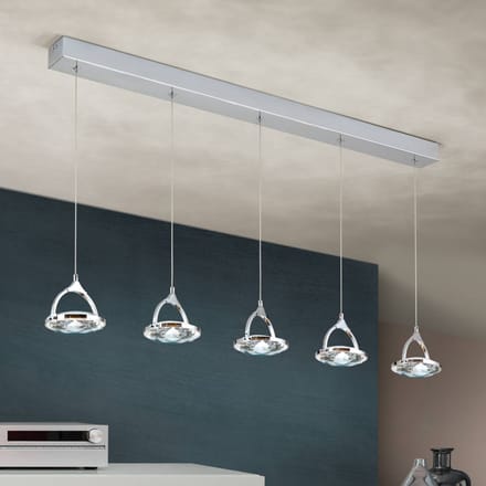 ORION LED balkhanglamp Moon, 5-lamps, chroom