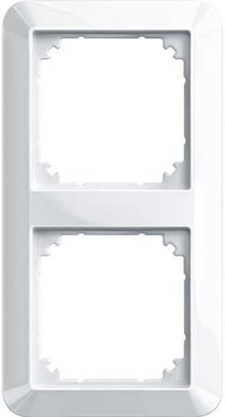 Afdekframe 2-voudig - Inbouwframe - Schakelaars Monteren - Glanzende afwerking - 3 stuks - Poolwit