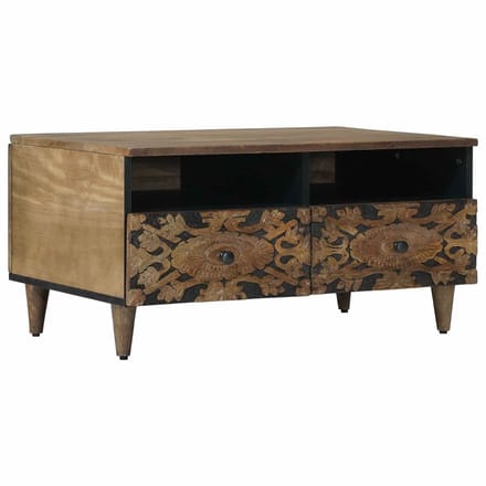vidaXL - Salontafel - Bruin - 80 - x - 54 - x - 40 - cm - Massief - Mango - Hout