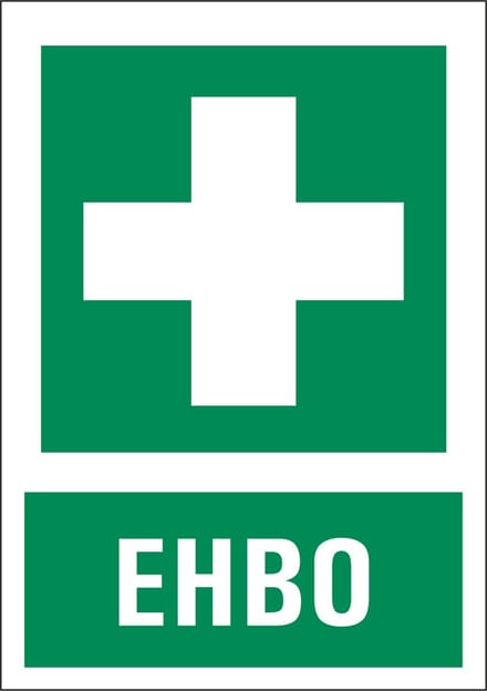 EHBO bord met tekst, kunststof 148 x 210 mm