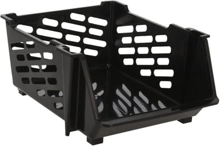 Storage Solutions Stapelbare opbergmand - Zwart - 29L - kunststof - 44 x 34 x 20 cm