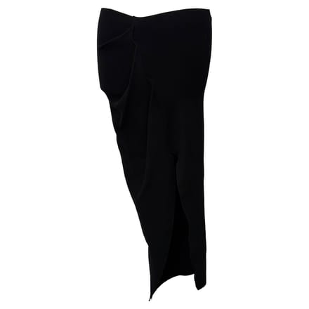Rick Owens gedrapeerde asymmetrische midi-rok in zwarte viscose