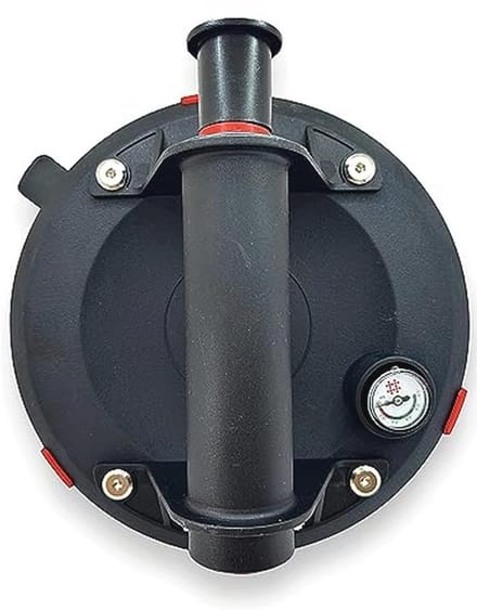 Handzuignap - Draagbare lifter - Zware objecten verplaatsen - Met drukmeter - 20 cm diameter - Zwart