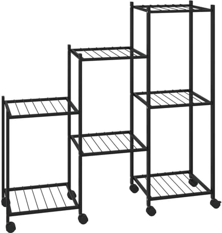 Flower Stand with Wheels 83x25x83.5 cm Black Iron