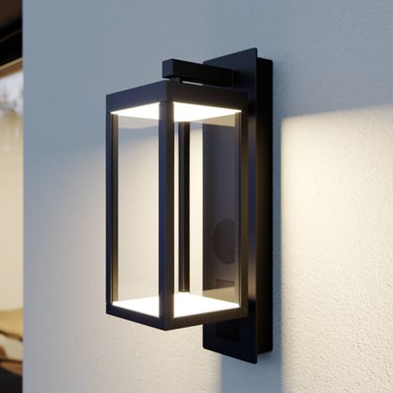 Lucande LED buiten wandlamp Ferdinand, antraciet Luidspreker