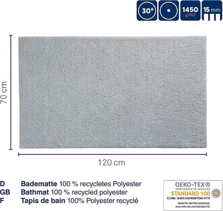 Badmat, 120 x 70 cm, Polyester, Jade Groen - Kela | Maja