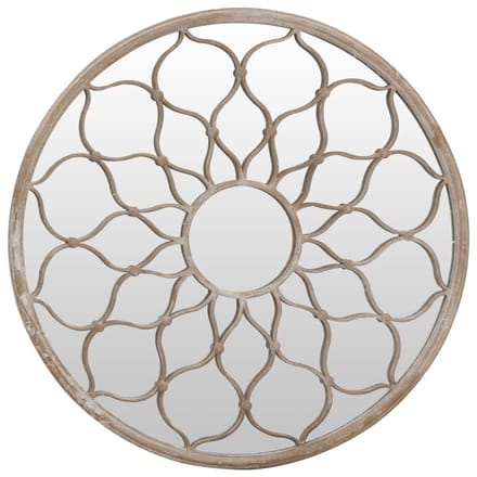 vidaXL - Spiegel - rond - 60x3 - cm - ijzer - zandkleurig
