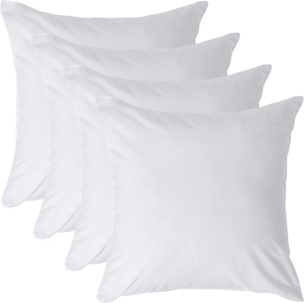 Homescapes Kussensloop 40x40 cm Set van 4 – Wit – 100% Egyptisch Perkal Katoen – 200 TC