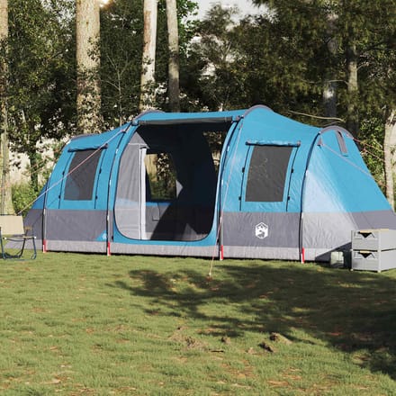 Vidaxl Tente de Camping, Tunnel, 4 Personnes, Bleu, Imperméable