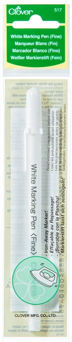 Clover 517 White marking pen fine Iron-away marker