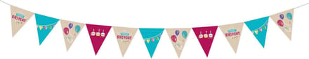 Amscan Vlaggenlijn My Birthday 4 M Papier Blauw/roze