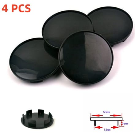 58 mm / 53 mm zwart ABS autowielnaafdoppen decoratieve hoes set van 4 gray