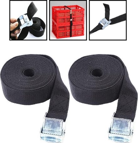2 Stuks Spanband - Sjorband - Bindriem - Klemgesp - Lashing Strap - Click Buckle