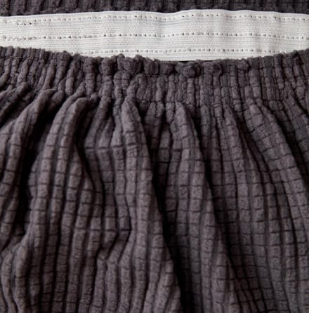 RFWR® Elastische Eetstoelhoezen - Jacquard Stoelovertrekken (Donkergrijs, Set van 4)