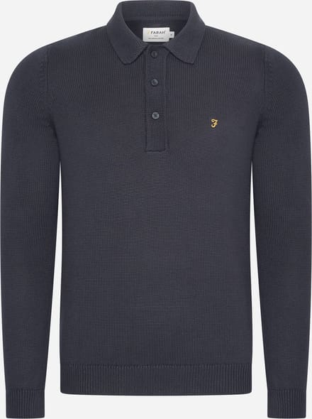 Farah Sweater hamlet knit ls polo - true navy