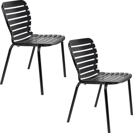 Zuiver Vondel Tuinstoel Zwart - Set van 2