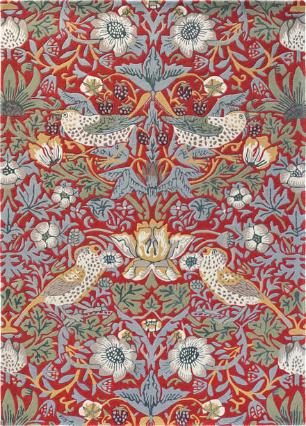 Morris & Co Strawberry Thief Crimson 27700 - 250 x 350 cm