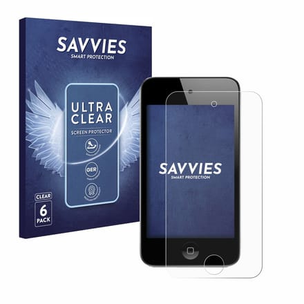 Savvies - Screenprotector voor Apple iPod Touch (4. Gen.) - Folie Beschermfolie transparant 6 Stuks