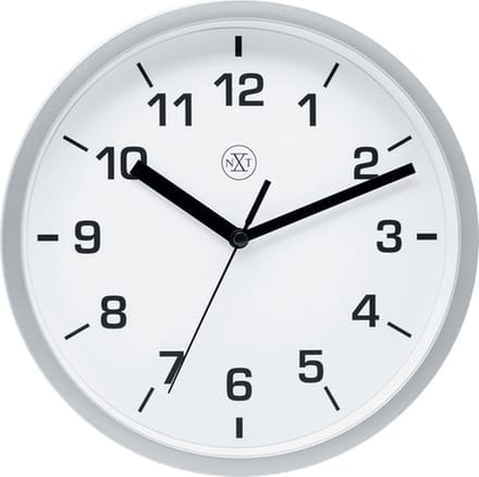 nXt Easy Small – Wandklok – 20 cm – Plastic – Zilver – Stil