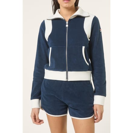 FILA Adriano Fitted Towelling Track Jacket Black Iris-egret Größe: XL | Kaputzenpullis Outlet | Damen | Schwarz