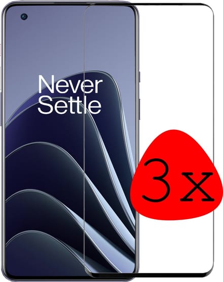 Screenprotector - 3 Stuks Geschikt voor OnePlus 10 Pro - Full Cover - Beschermglas - Gehard Glas - Tempered Glass - Screen Protector