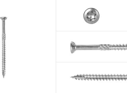 Wovar Tuinschroeven RVS 410 4 x 60 mm Torx 20 Deeldraad | Doos 200 Stuks | Houtschroeven