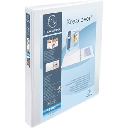 Exacompta Kreacover Ringband in PP met 2 D-ringen van 25mm - A4 maxi - Wit - 51826E