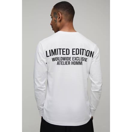 Limited Edition Regular Fit T-shirt Met Lange Mouwen | White | Size Medium