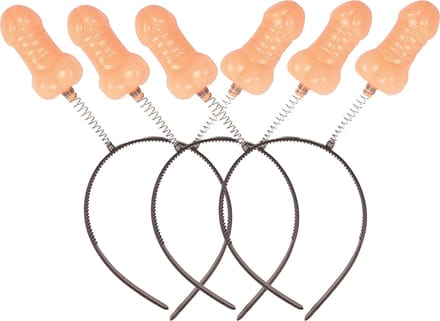 Faram Diadeem/tiara met piemels - 10x - plastic - 15 x 25 cm - bewegende piemels