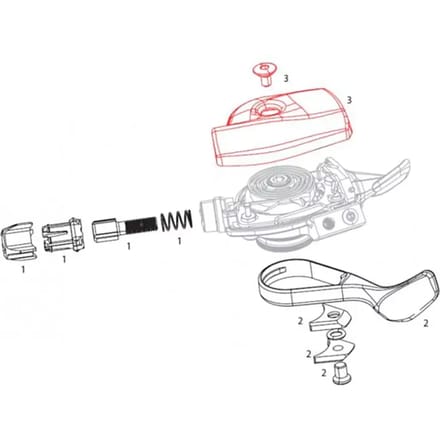 Set behuizingen rechter achterderailleurhendel met bevestigingsschroeven Sram Trigger XX1
