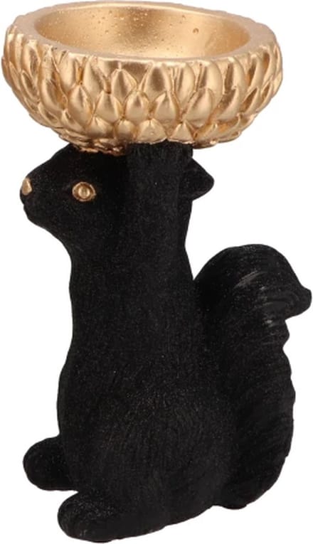 Jingle Zwart Eekhoorn 18x17x28cm Herfst Kerst Sinterklaas