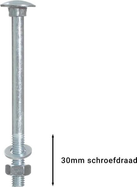 Wovar Slotbouten Verzinkt M8 x 100 mm | 100 stuks