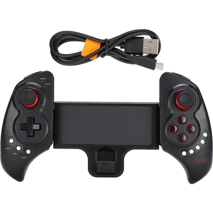 Manette de jeu sans fil Bluetooth flexible ABS pour téléphone portable, tablette, ordinateur black