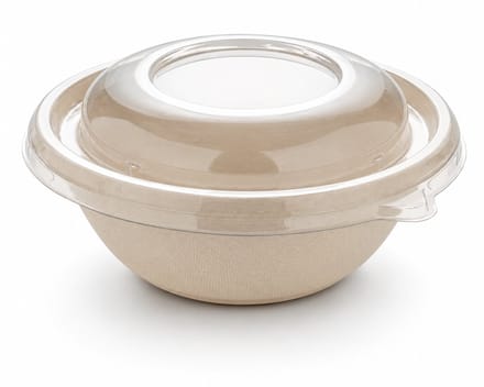 Sabert suikerriet magnetron buddha bowl - 600 ml met deksel - 150 stuks