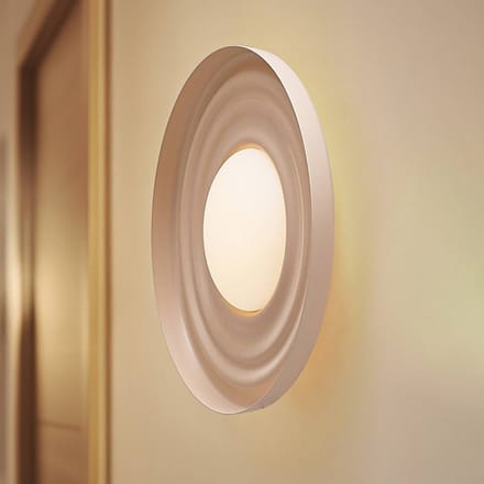Lindby LED wandlamp Waves, beige, Ø 43 cm, metaal