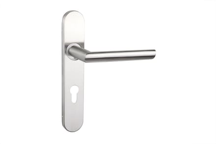 Lavuzo deurkruk Ragusa RVS met afgerond schild PC72 | Per set | Deurklink met schild