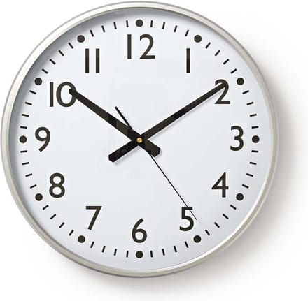 Nedis Easy To Read Numbers - clock - quartz - wall mountable - 38 cm - frame: aluminium