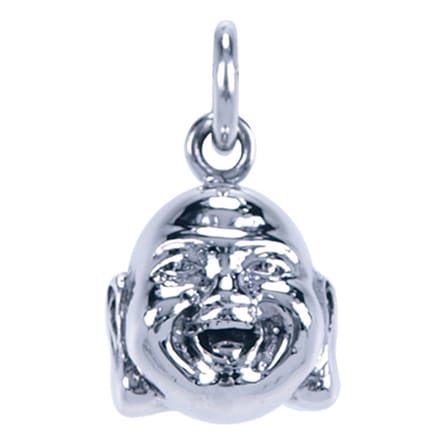 Zilveren Hotei hoofd ketting hanger