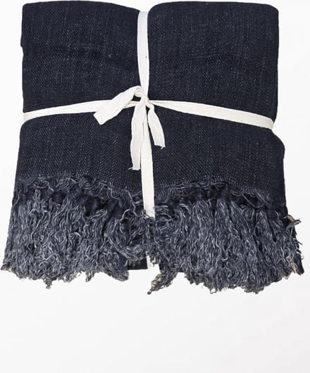 by Mooss - Linnen - Plaid - Black - Zwart - 100% Linnen - Kleed - Deken - Sprei