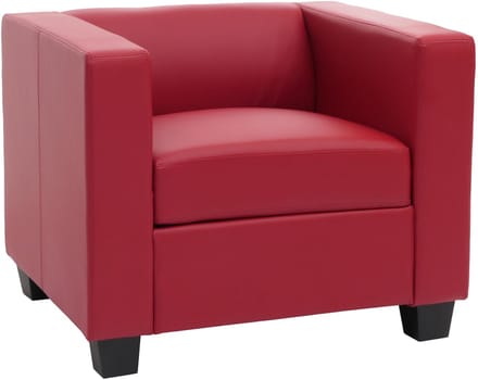 Fauteuil Loungefauteuil Lille ~ Leer, rood