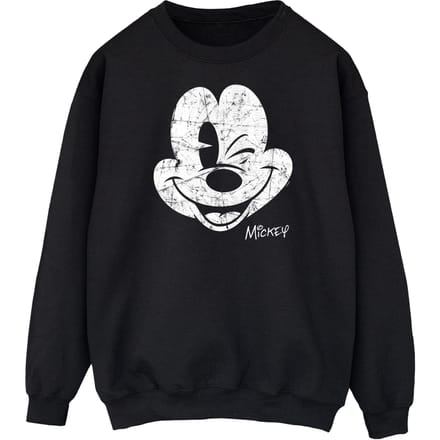 Disney Heren Mickey Mouse Gezicht Sweatshirt (Zwart)