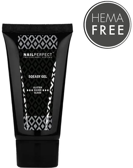 NailPerfect Sqeasy Gel Glitter Silver Glass 60gr