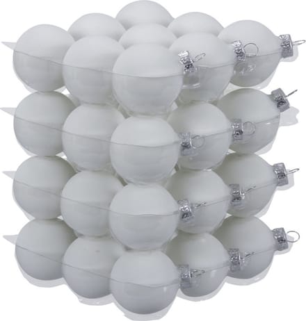 Othmar Decorations Kleine kerstballen - 36x st - wit - mat - D4 cm - glas - kerstversiering