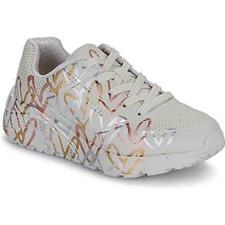 Skechers Uno Lite - Metallic Love Meisjes Sneakers - Cr�me/Multicolour