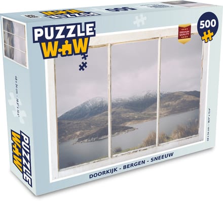 Puzzel Doorkijk - Berg - Sneeuw - Legpuzzel - Puzzel 500 stukjes