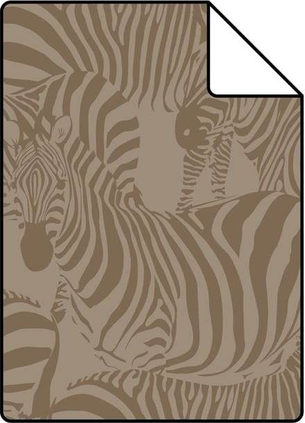 Proefstaal Origin Wallcoverings behang zebra's bruin - 26.5 x 21 cm - 347911-S