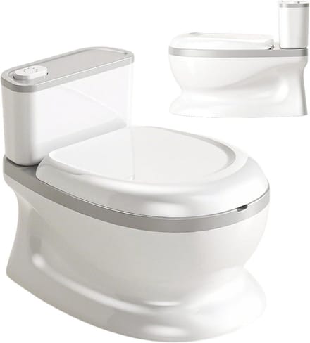Kindertoilet - Potjestrainer - Zindelijkheidstraining - Geluidseffecten - 38x28x30cm - Grijs